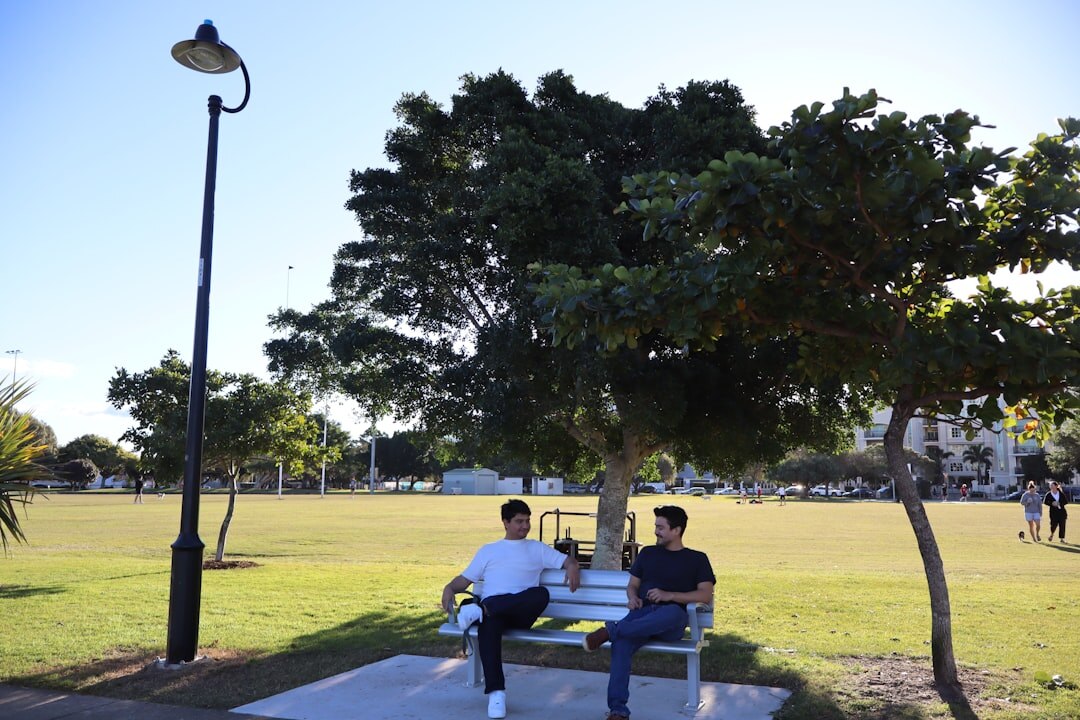 friends chatting outdoors