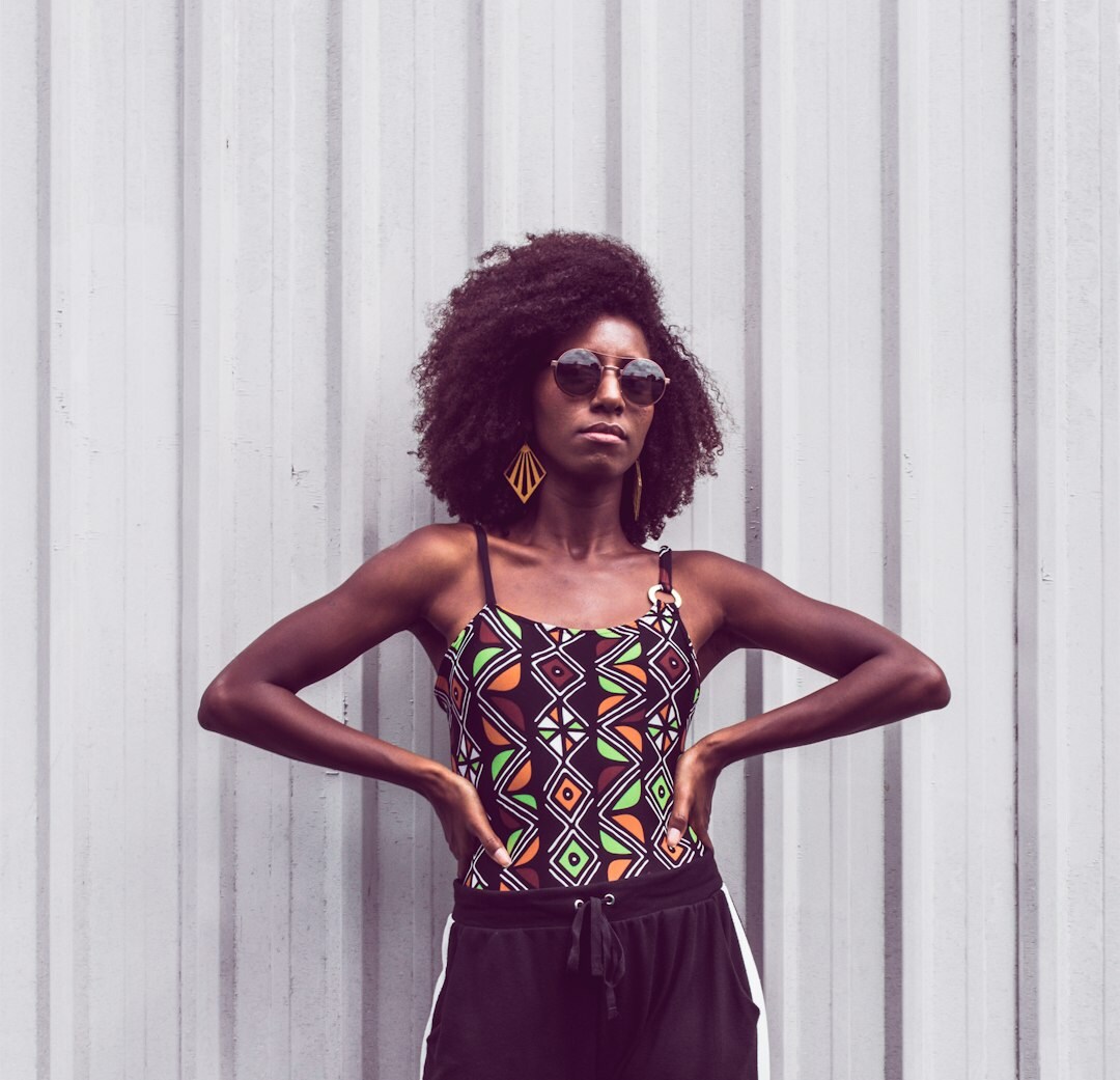 Studio portrait of a brazilian woman with an afro hairstyle